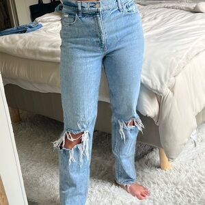 Distressed Light Blue Jeans